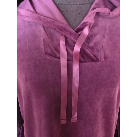 Pure Jill Super Soft Velour Hooded Tunic Top With Drawstrings Size XS - Picture 3 of 8